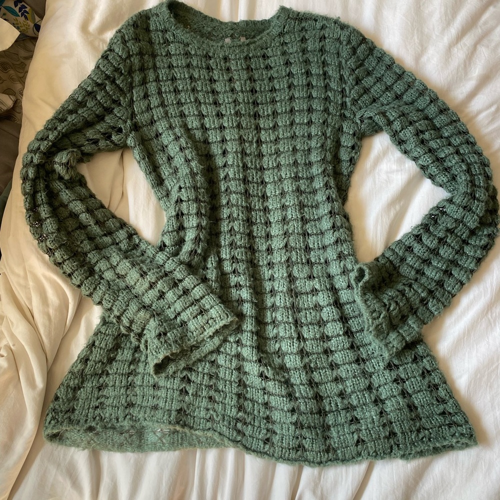 Rick Owen’s Dirt S/S 18 Green Knit Women's Sweater wool and silk
